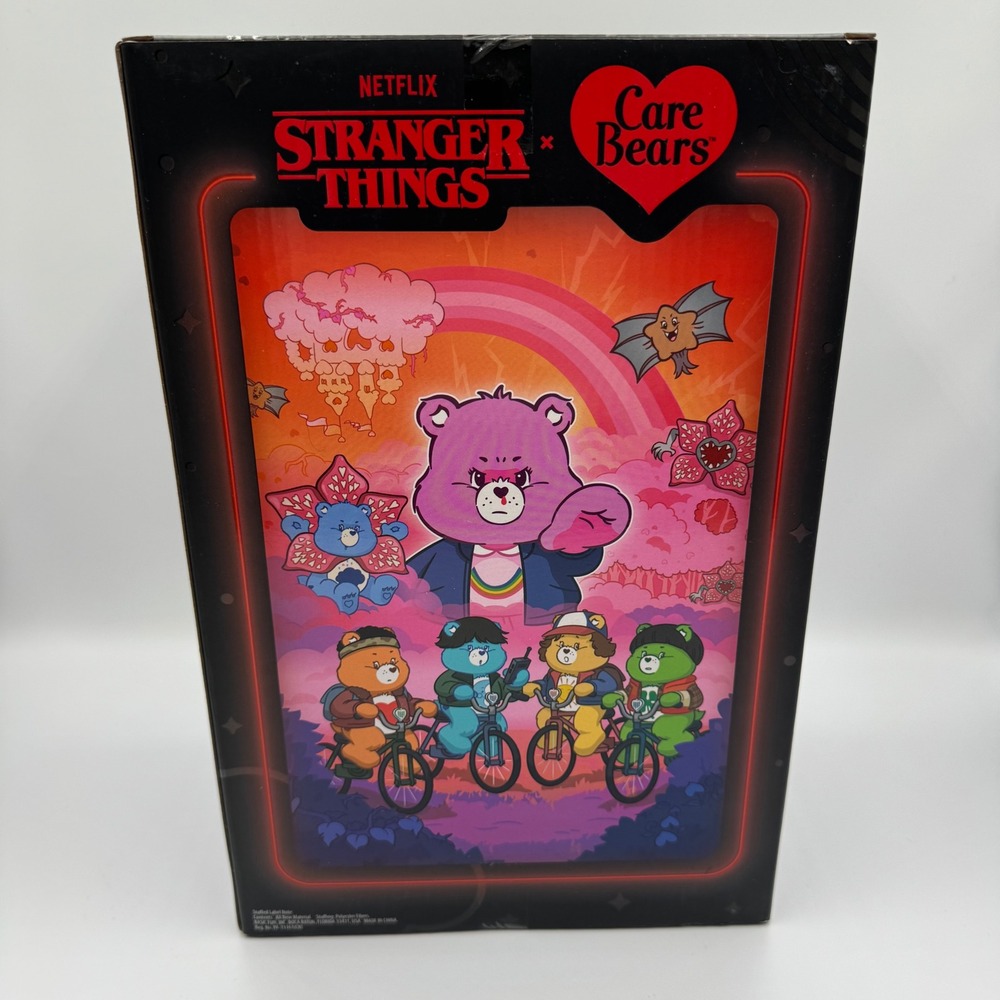 Care Bears Stranger Things Plush Pink Cheer Bear as Eleven NIB 23118 - Picture 2 of 5